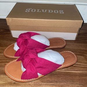 Soludos Knotted ‘Fuschia’ Slide Sandal